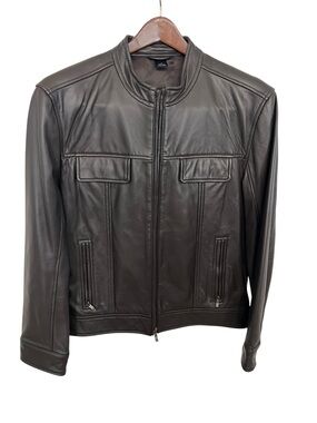 CLAIBORNE Men’s Leather Brown Jacket Size M